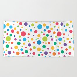 Rainbow Polka Dots Beach Towel