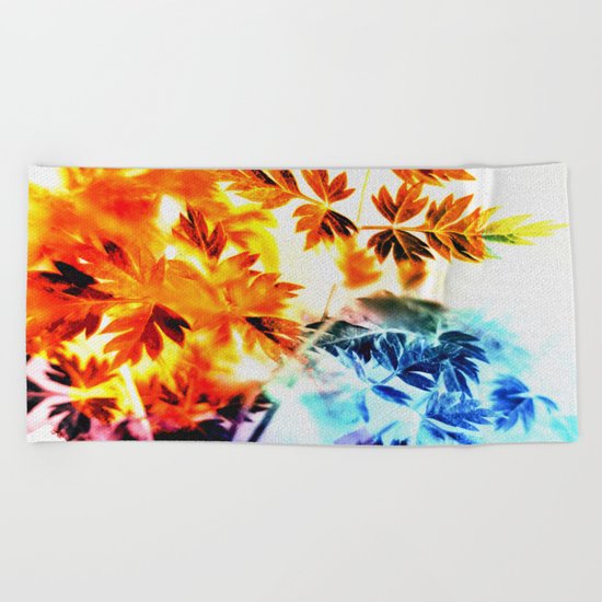 Enchanted Fern Leaves Beach Towel