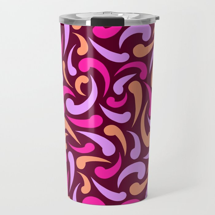 Raspberry Abstract Swirls Travel Mug