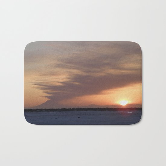 Mt. Redoubt Ashflow at Sunset #1 Bath Mat