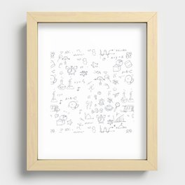 Back to School Math Seamless Pattern Recessed Framed Print