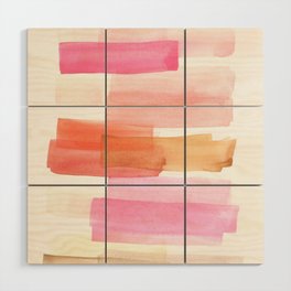 Peach and Cream 3 Watercolor Abstract Pink  Wood Wall Art