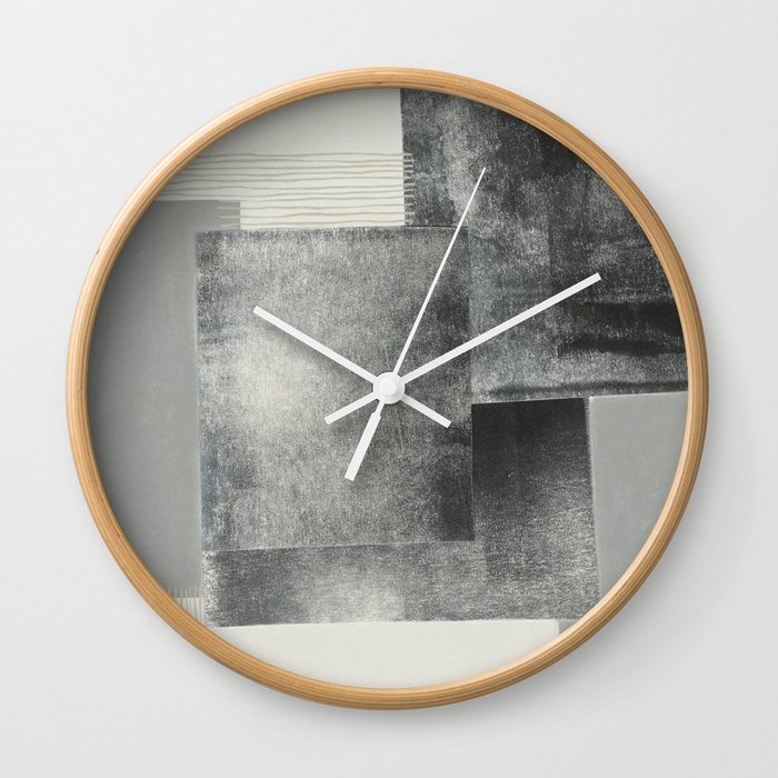 Monochrome Blocks #1 Wall Clock