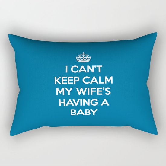 Keep Calm Wife Baby Quote Rectangular Pillow