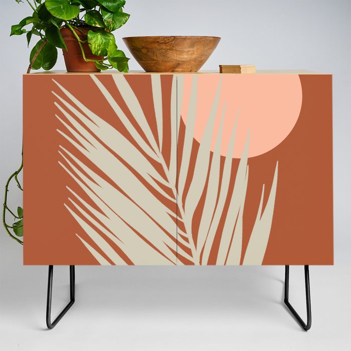 Terracotta Palm Leaves Credenza