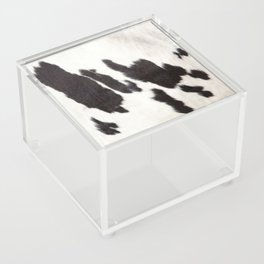 Black and White Cowhide, Cow Skin Print Pattern Acrylic Box