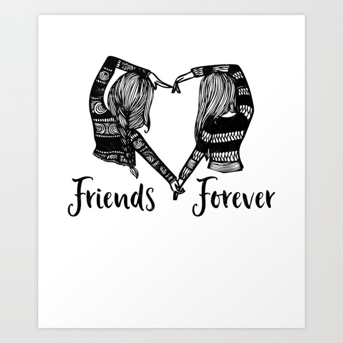 Best Friend Quote Tee Shirt Cute Bff Friends Forever Friendship Gifts Art Print By Irockstarmerch Society6