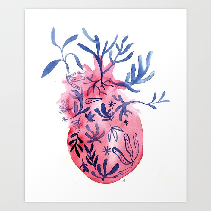 Coeur Végétal Art Print