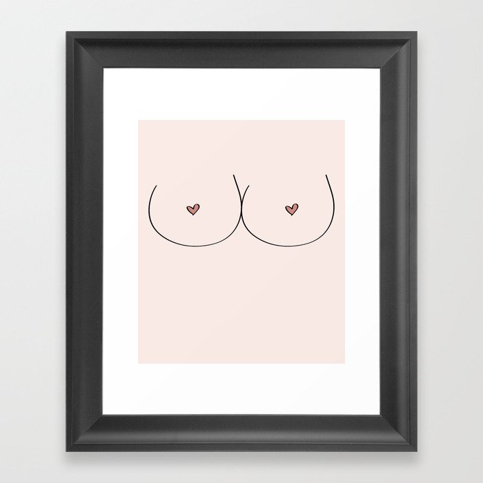 Boobs - Pale Framed Art Print