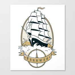 Sail Ship Quote Canvas Print