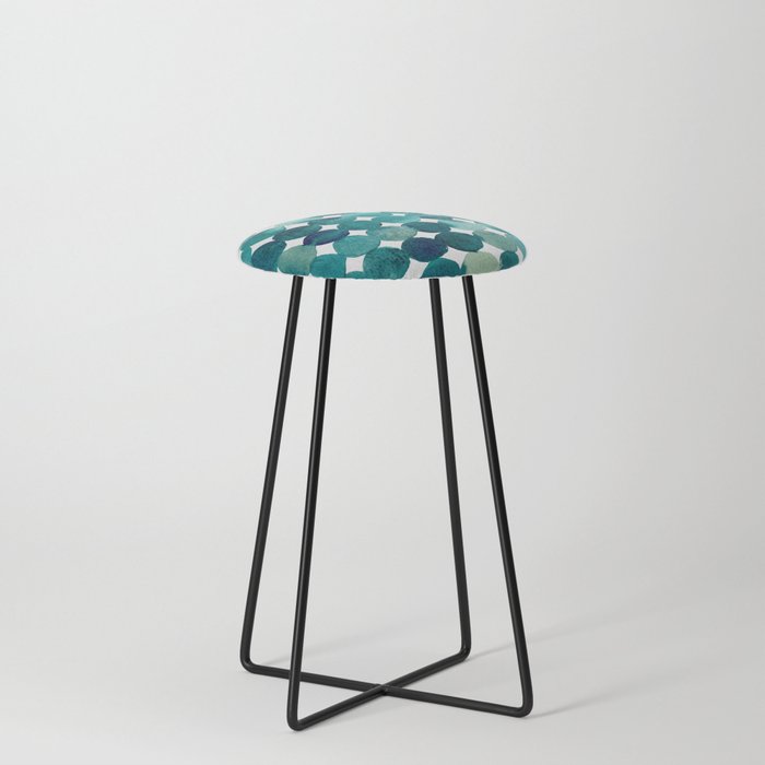 Dots pattern - turquoise Counter Stool