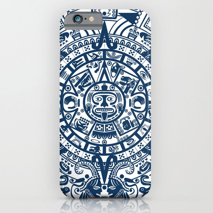 Mayan Calendar // Navy Blue iPhone Case