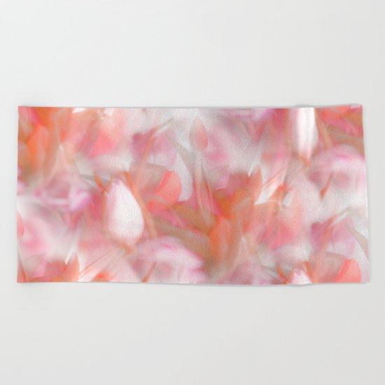 Pink Tulips Abstract Nature Spring Atmosphere Beach Towel