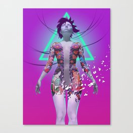 Ghost in the Shell Anime Fan Art (Cyberpunk, Vaporwave aesthetic) Canvas Print