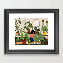 Crazy Plant Girl Framed Art Print