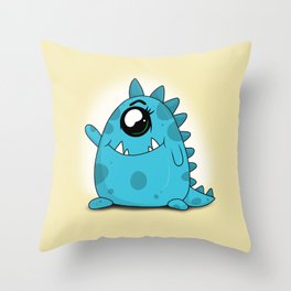 Blue Monster Throw Pillow