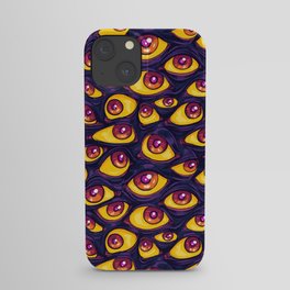 Wall of Eyes in Dark Purple iPhone Case