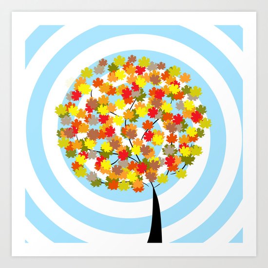 Tree in autumn Art Print