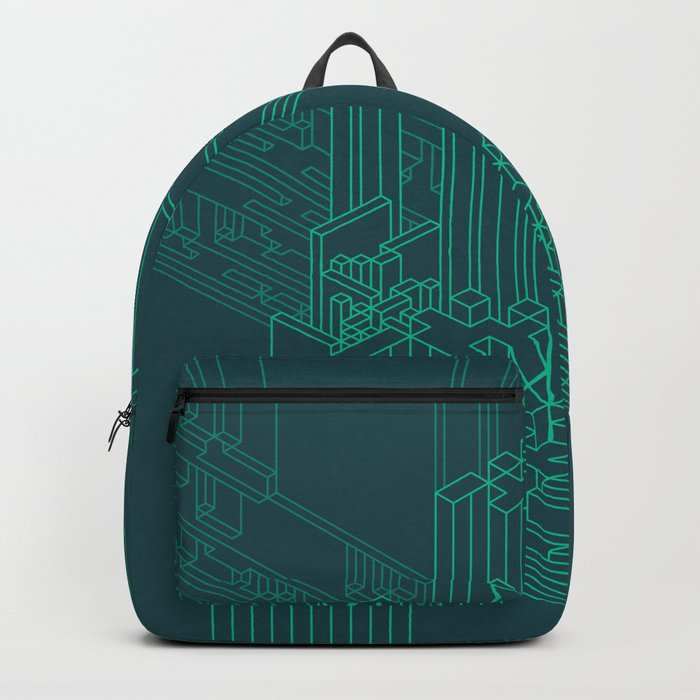 Evergreen Geometric City Backpack