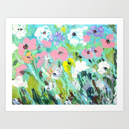 Breezy Spring Flowers Art Print