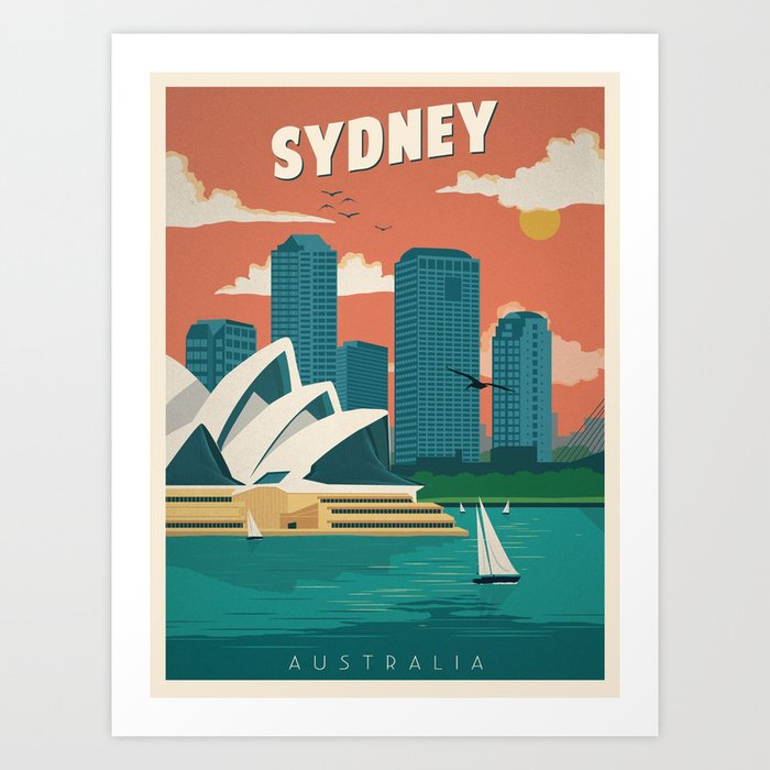 Vintage travel poster-Australia-Sydney. Art Print