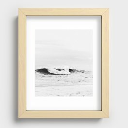 Minimalist Black and White Ocean Wave Photograph Recessed Framed Print