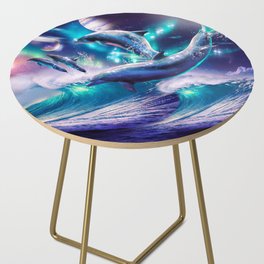 Galaxy Dolphin Dolphins In Space Jumping Side Table