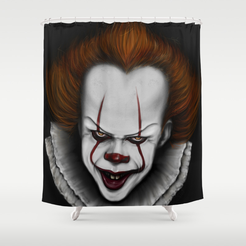 Evil Clown Shower Curtain By, Scary Clown Shower Curtains