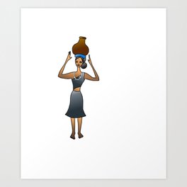 Traditional Woman Carrying Pot on her Head Art Print