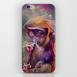 Purple Monkey Smoking Weed iPhone Skin