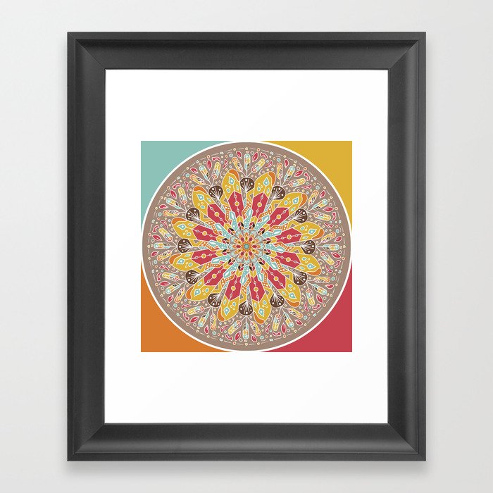 Mandala Boho Style Framed Art Print