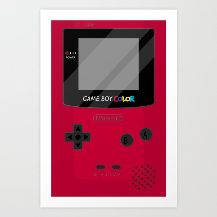 Gameboy Color Red Art Print By Katymakesthings Society6