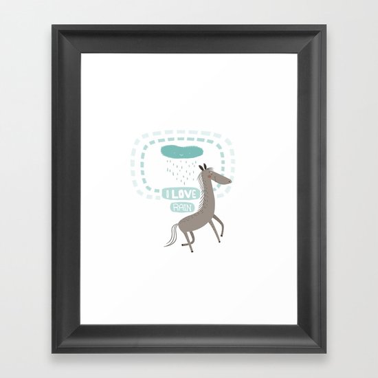 I LOVE RAIN Framed Art Print
