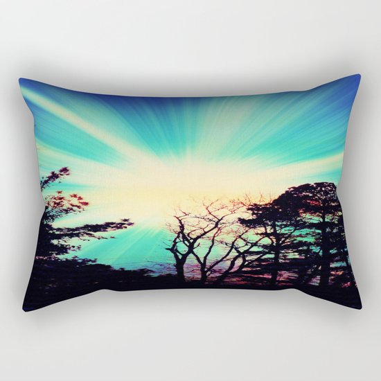 Black Trees Hopeful SKY Rectangular Pillow