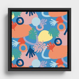 Tropical Pattern Design Framed Canvas