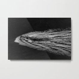 Beaver swimming | Black and White Nature Photography Metal Print