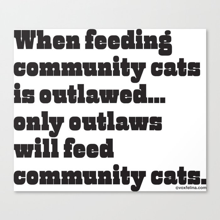 When feeding community cats is outlawed... Canvas Print