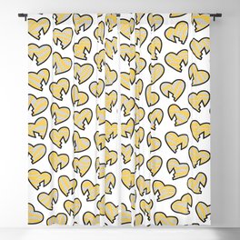HBK Gold/White Mania 12 Heart Collage Blackout Curtain