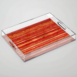 Brush Lines and Strokes -Reds and Gold Acrylic Tray