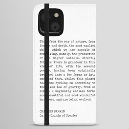 Charles Darwin Quote - On The Origin of Species - Inspiring Quotes - Typewriter iPhone Wallet Case