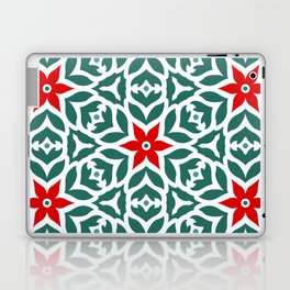 Red and Green Floral Mosaic Laptop Skin