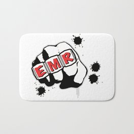 EMR Crew Tee Original Logo Tee Bath Mat | Music, Graphic Design 