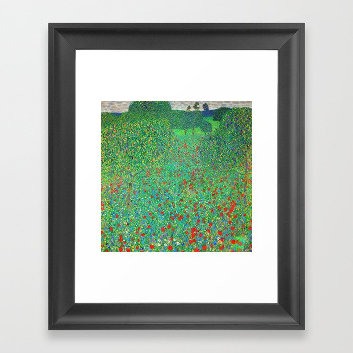 “Poppy Field” by Gustav Klimt (1902) Framed Art Print