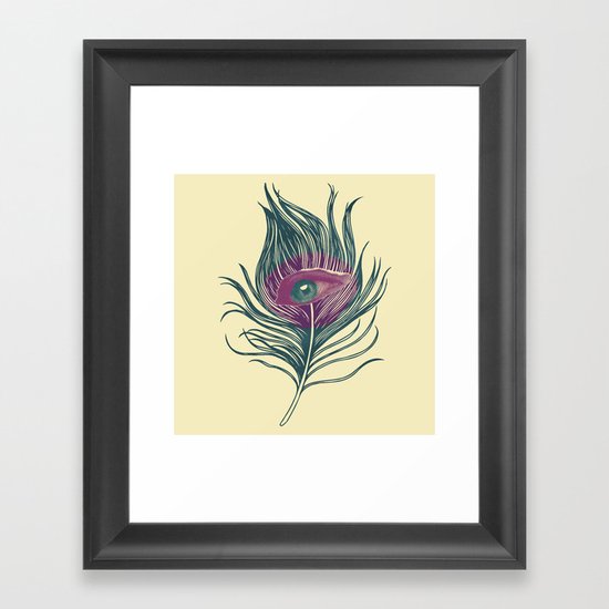 Feather in my eye Framed Art Print