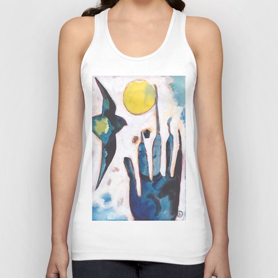 Bird and Hand Unisex Tank Top