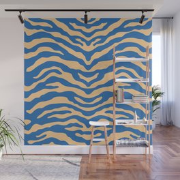 Blue and Yellow Zebra 2 Wall Mural