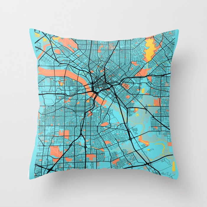 Dallas city Throw Pillow