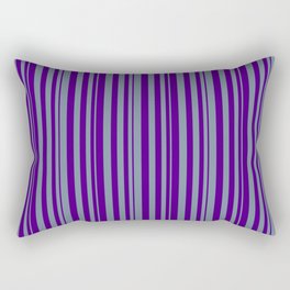 [ Thumbnail: Light Slate Gray and Indigo Colored Striped/Lined Pattern Rectangular Pillow ]