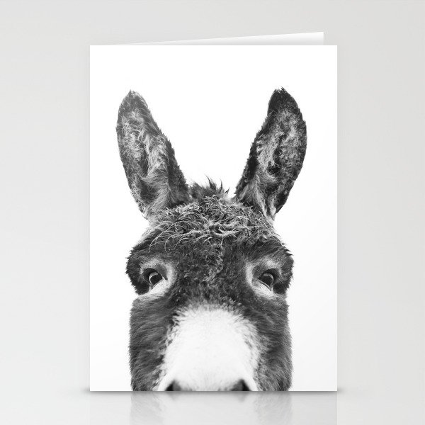 Hey Donkey BW Stationery Cards