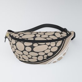 Organic 3 - Taupe, Black and White Fanny Pack